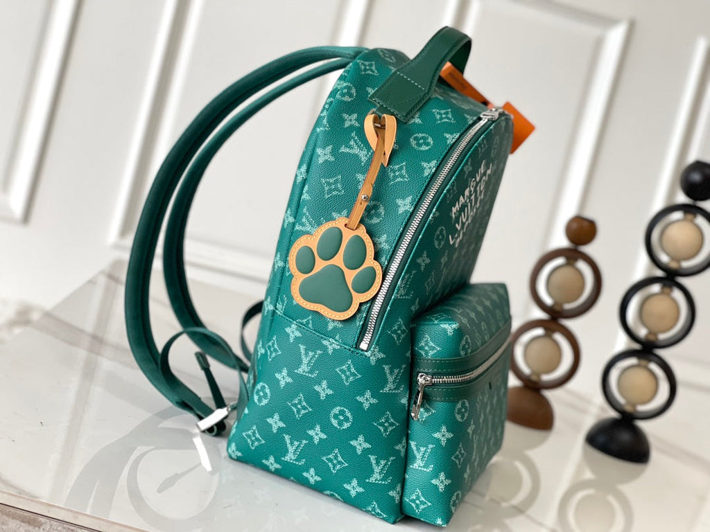 LOUIS VUITTON DISCOVERY BACKPACK 38 IN GREEN MONOGRAM HERITAGE CANVAS