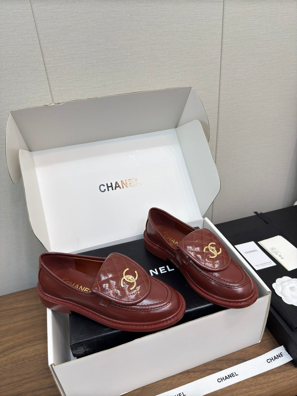 CHANEL MOASIN 2.5 CM IN JAM RED PREMIUM LAMBSKIN