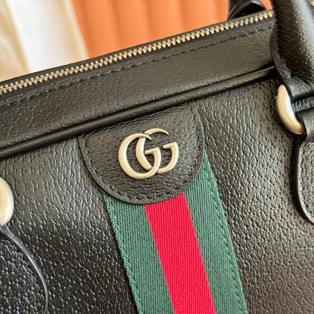 GUCCI 25S OPHIDIA LARGE DOCUMENT CASE 40 CM IN BLACK CALFSKIN