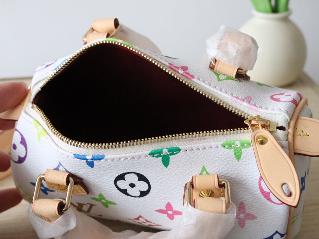 LOUIS VUITTON EAST WEST 15 BAG IN WHITE MIX COLORFUL CALFSKIN
