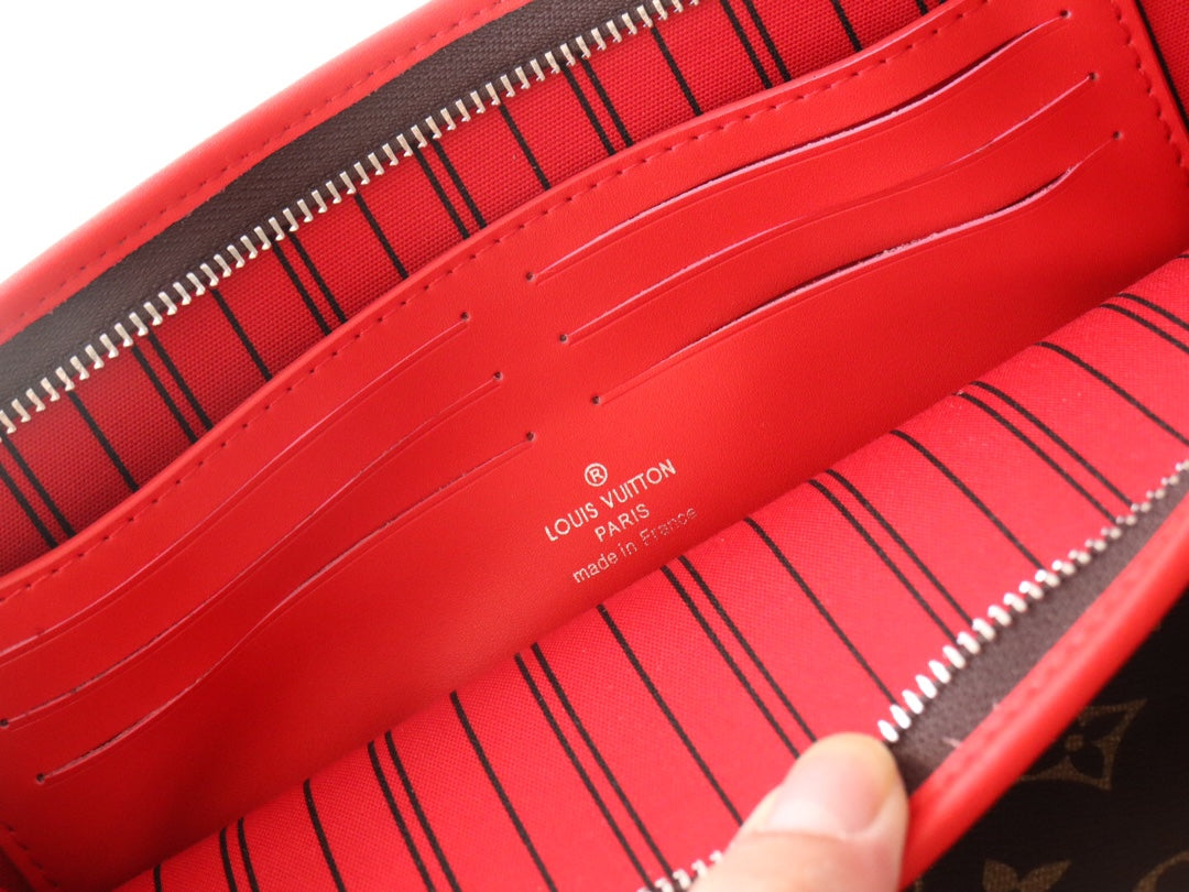 LOUIS VUITTON LV 25S POCHETTE VOYAGE 26 IN SARI RED MONOGRAM MACASSAR COATED CANVAS