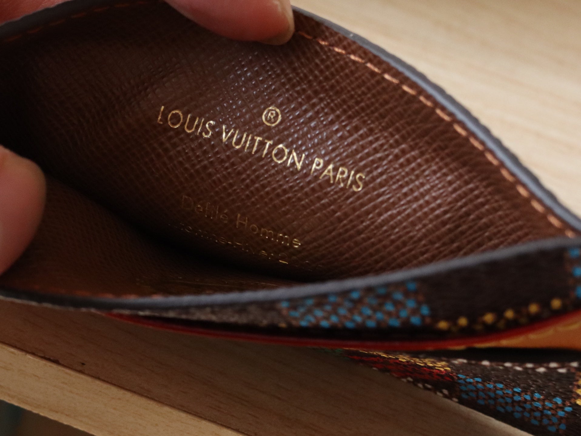 LOUIS VUITTON POCKET ORGANIZER CARD HOLDER 11 IN COLORFUL DAMIER EBENE CANVAS