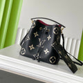 LOUIS VUITTON CRAFTY NEONOE 26 IN BLACK AND CREAM BICOLOR EMPREINTE CALFSKIN