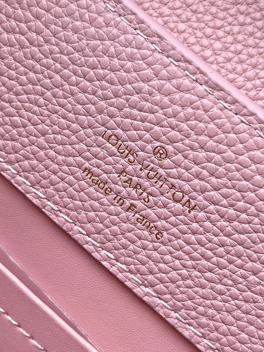 LOUIS VUITTON CAPUCINES EAST-WEST 33 IN BLUSH PINK CALFSKIN GOLD HARDWARE