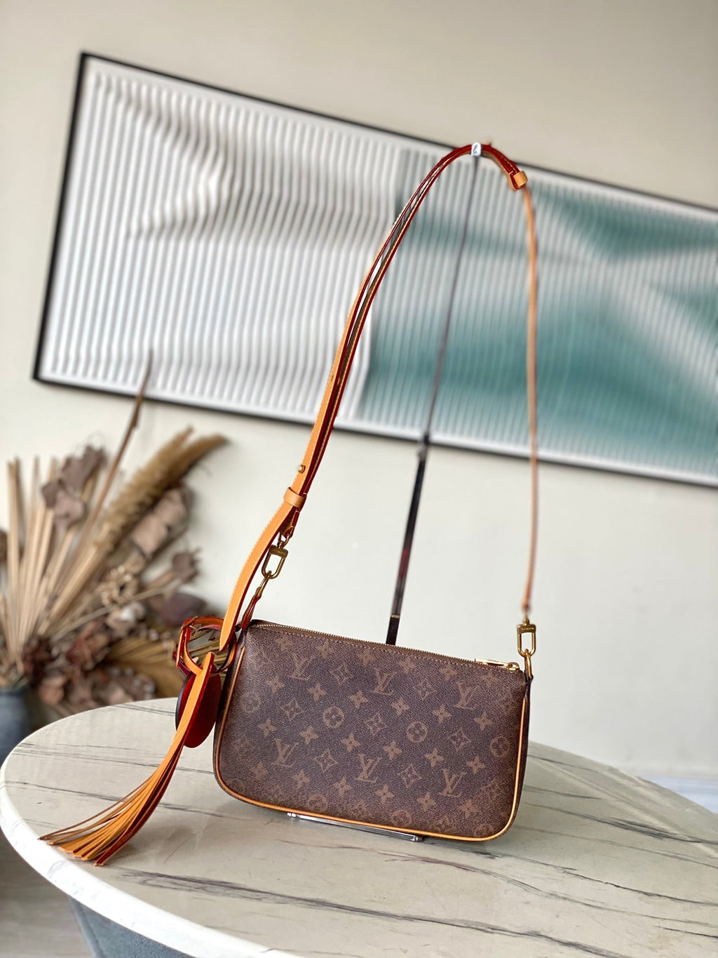 LOUIS VUITTON POCHETTE ACCESSOIRE XL 28 IN BROWN MONOGRAM DUST CANVAS