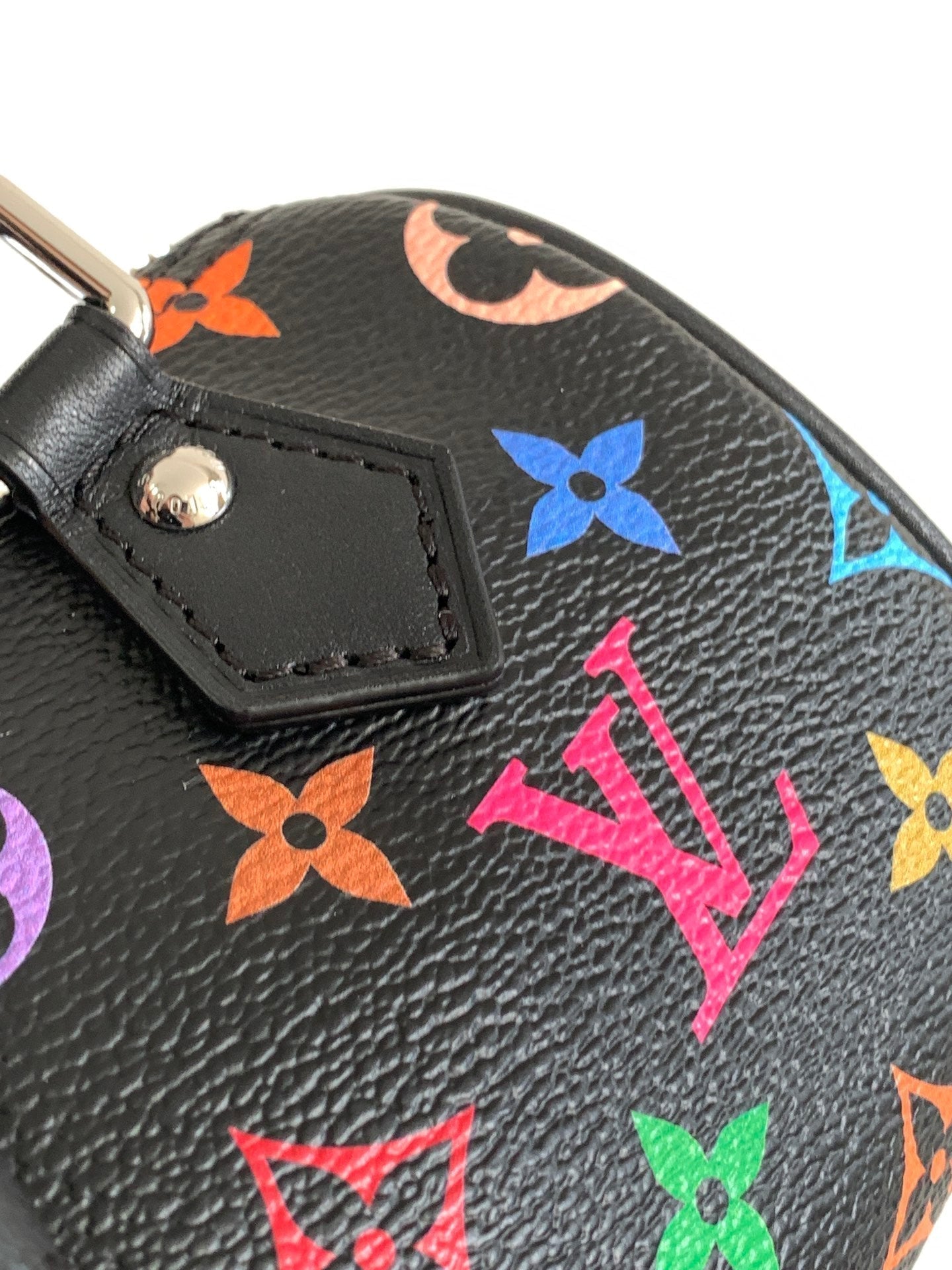 LOUIS VUITTON NANO SPEEDY BAG 16 IN COLORFUL MONOGRAM PATTERN AND BLACK COATED CANVAS
