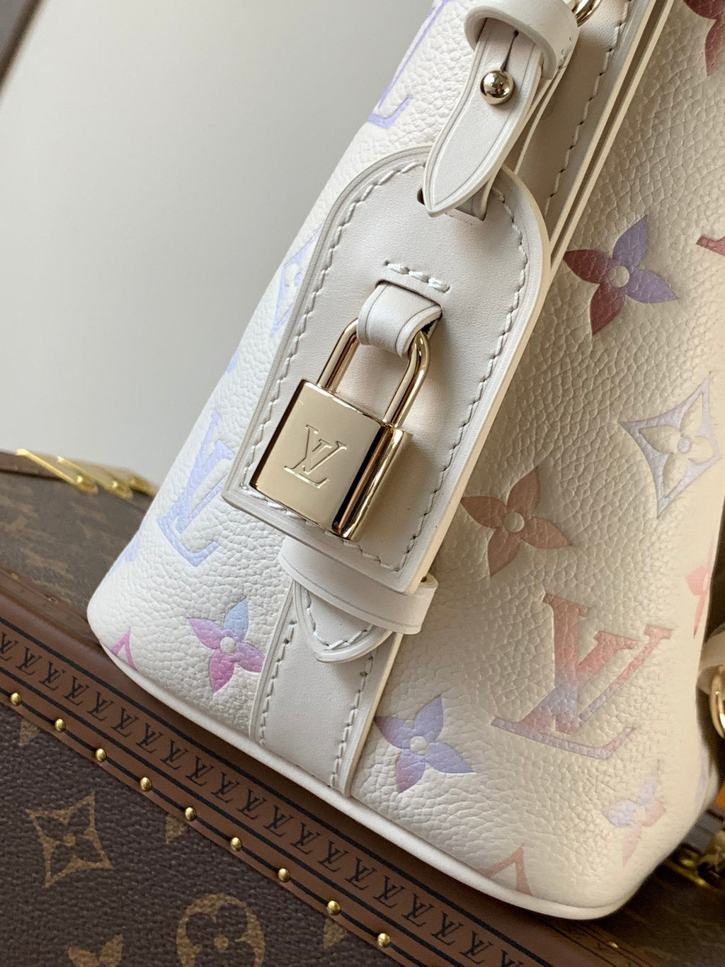 LOUIS VUITTON LV 25S ALL IN BB BAG 18 IN CREAM DREAM EMBOSSED TEXTURED CALFSKIN