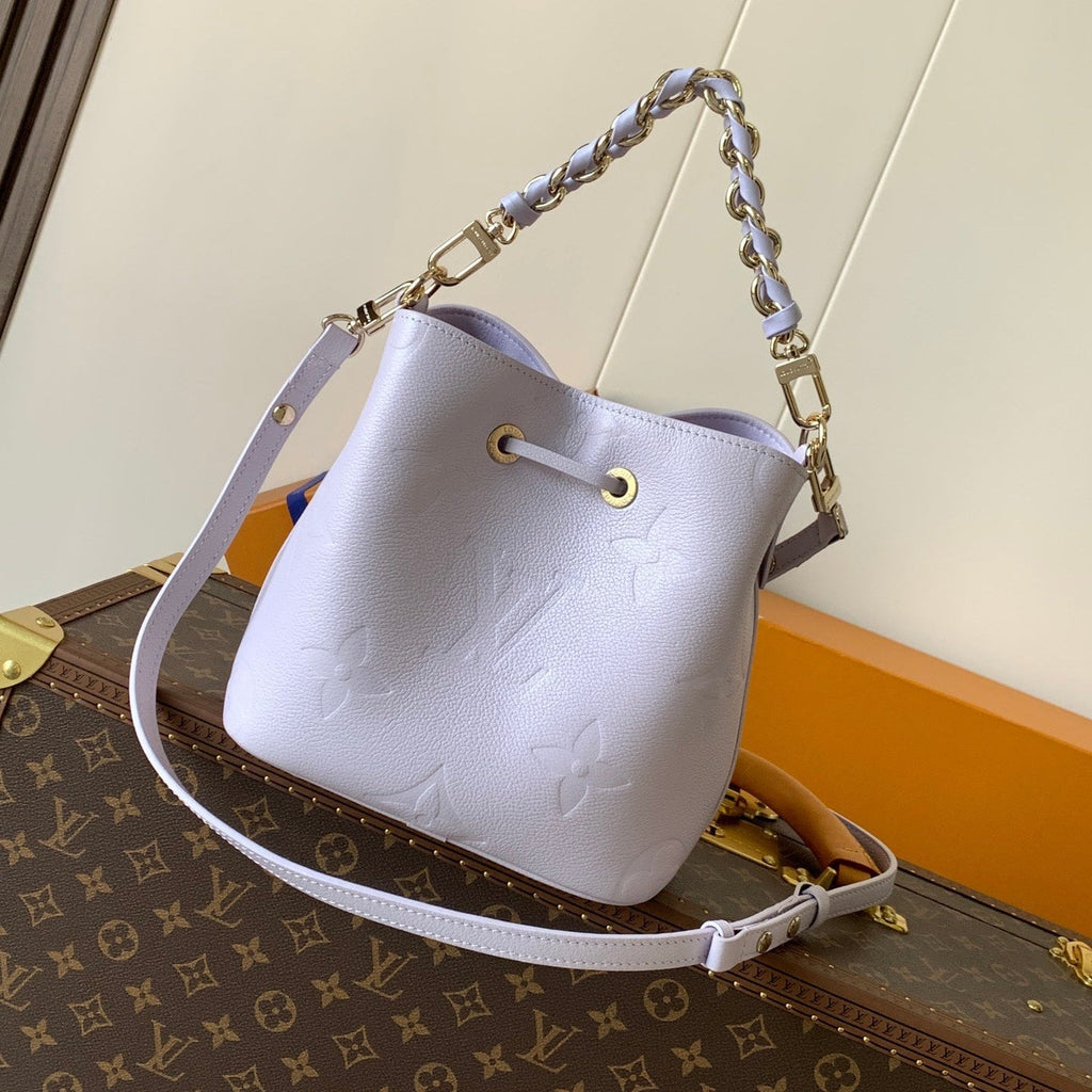 LOUIS VUITTON LV 25S NÉONOÉ BB 20 IN MISTY PURPLE CALFSKIN GOLD HARDWARE