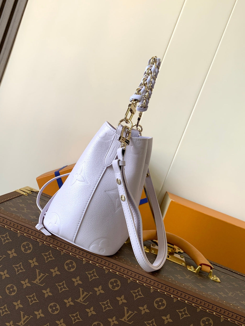 LOUIS VUITTON LV 25S NÉONOÉ BB 20 IN MISTY PURPLE CALFSKIN GOLD HARDWARE