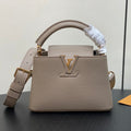 LOUIS VUITTON CAPUCINES MINI 21 IN KHAKI BROWN TAURILLON
