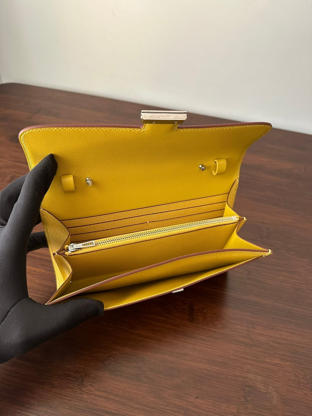 HERMES CONSTANCE TO GO 20.5 YELLOW EPSOM SILVER HARDWARE