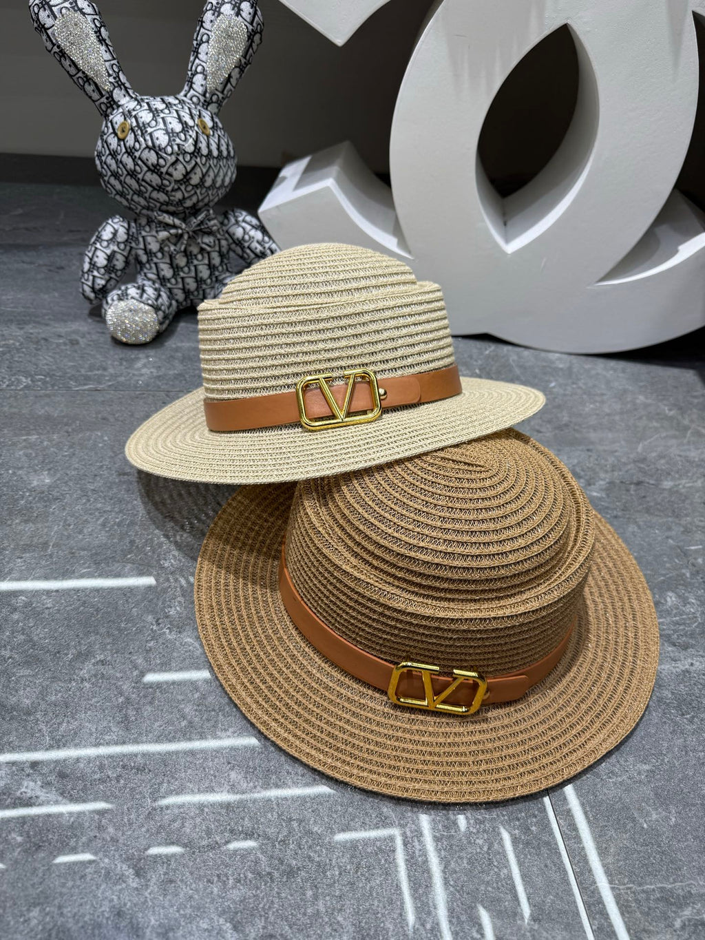Valentino Linen Concave Crown Flat Cap